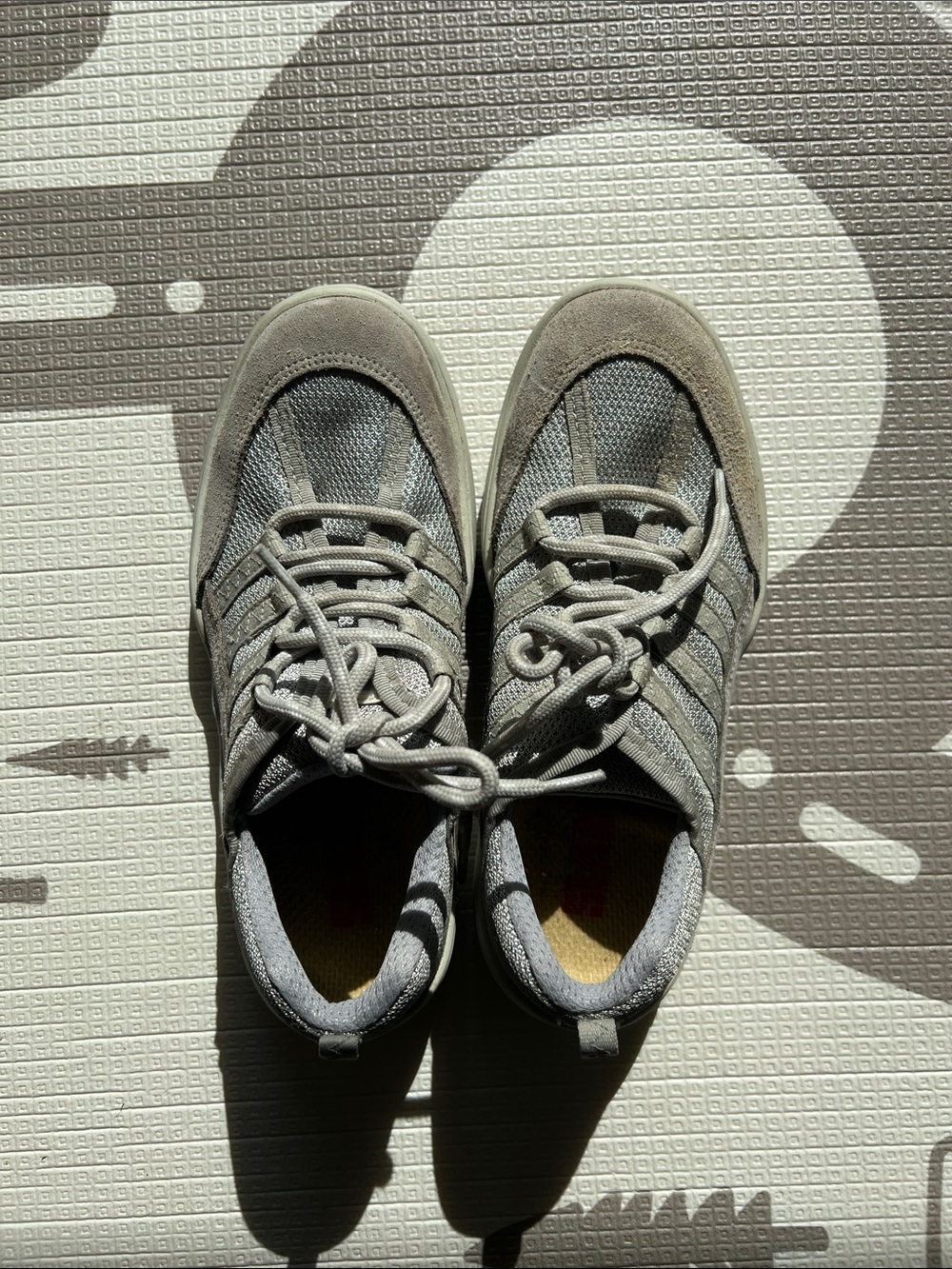 Women’s Grey Mesh & Suede Lace-Up Sneakers